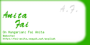 anita fai business card